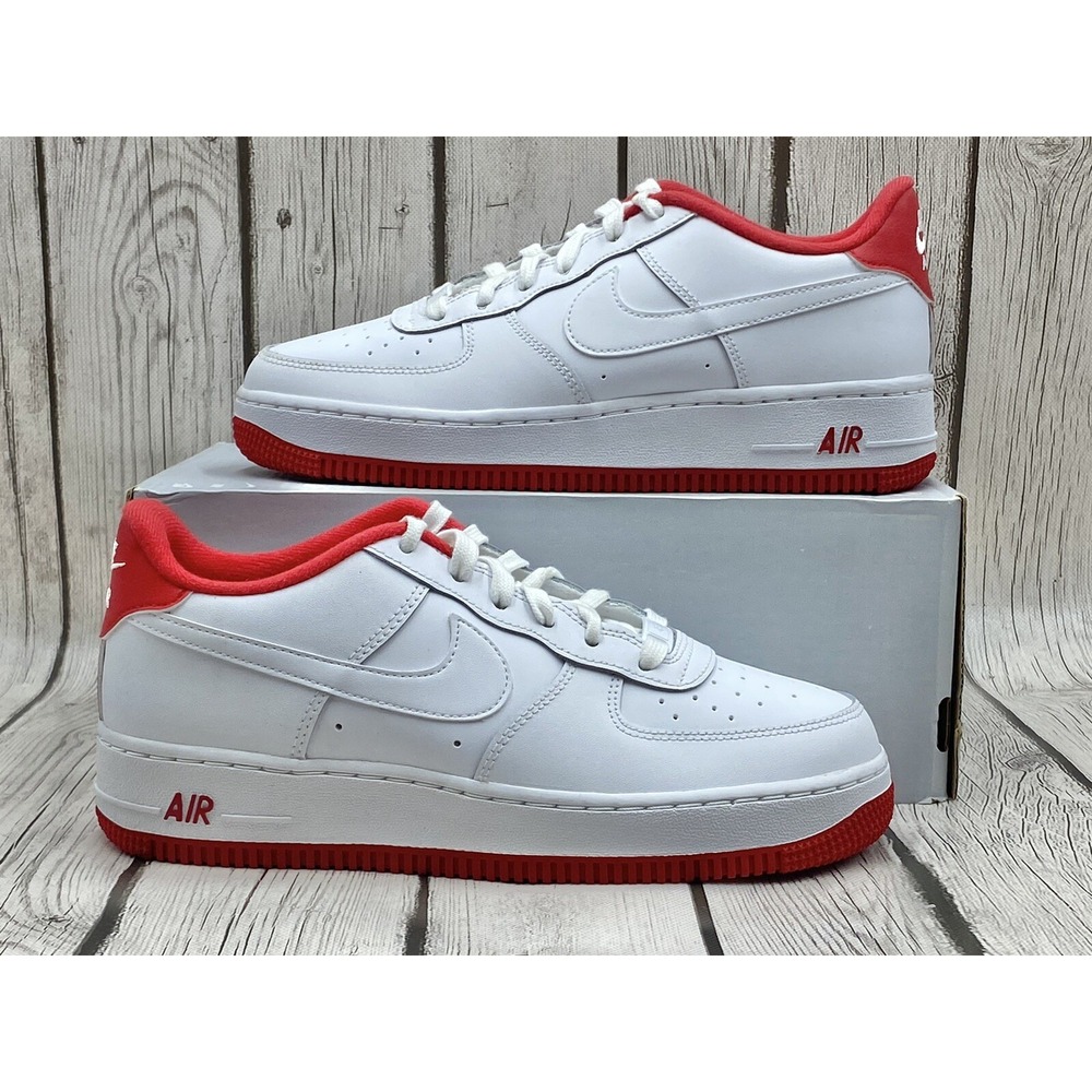Nike Air Force 1 GS White University Red Size 6Y CD6915‑101